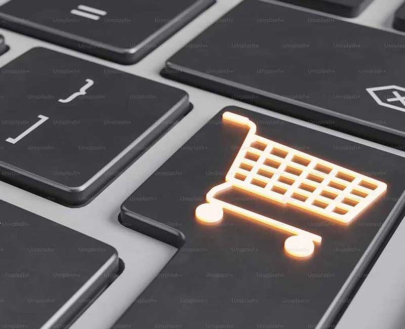Symbole de chariot d’achat sur un clavier