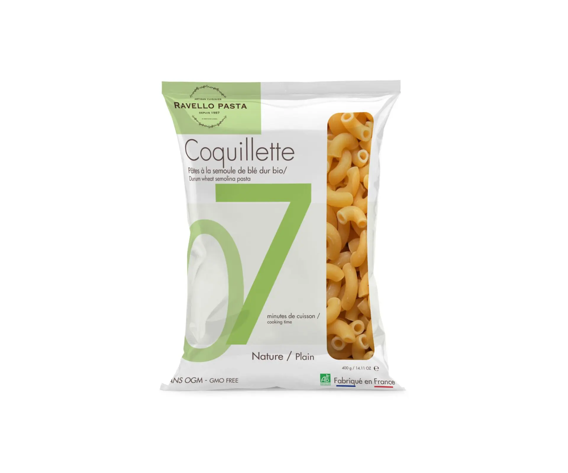 Coquillettes biologiques - Coquillettes artisanales bio - Coquillette artisanale bio- Pâtes Artisanales Françaises - pâtes bio