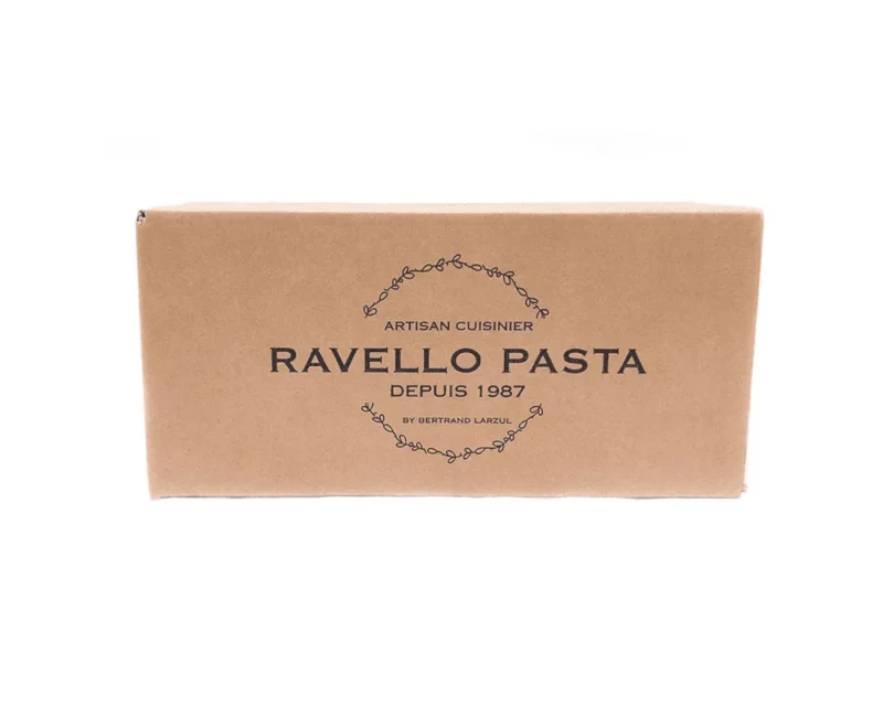 carton-penne-rigate-artisanales-ravellopasta Carton de penne rigate artisanales fabriquées en Haute-Savoie