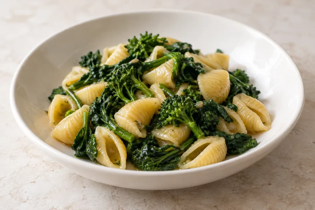 Conchiglie au brocoli-rave et aux anchois Conchiglie au brocoli-rave et aux anchois — illustration