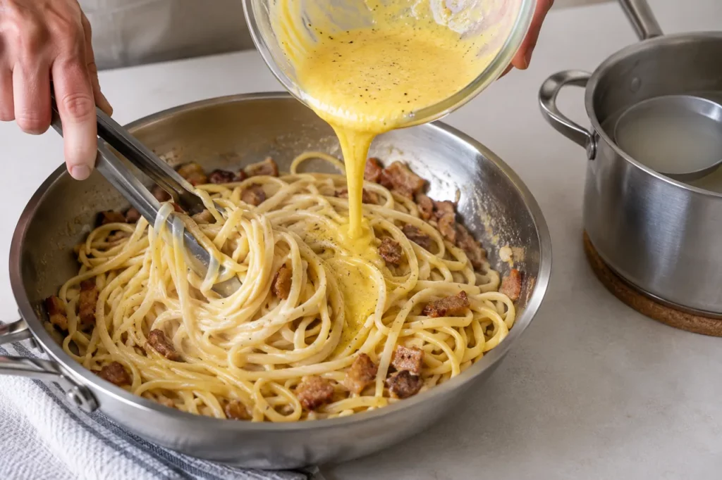 Geste pour Linguine à la carbonara Geste pour Linguine à la carbonara — illustration