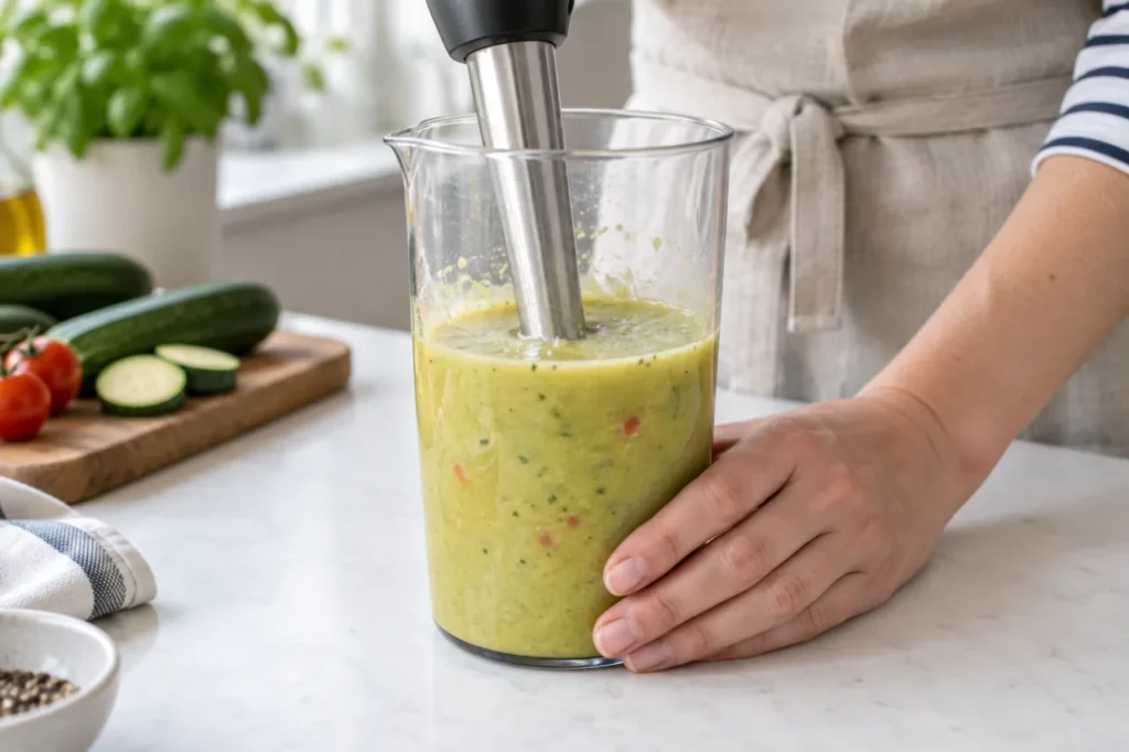 Geste pour Tagliatelles à la crème de courgette et à la marjolaine Geste pour Tagliatelles à la crème de courgette et à la marjolaine — illustration