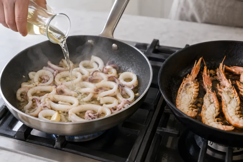 Geste pour Linguine aux fruits de mer Geste pour Linguine aux fruits de mer — illustration