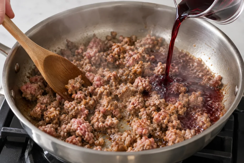 Geste pour Fusilli au ragù de saucisse Geste pour Fusilli au ragù de saucisse — illustration