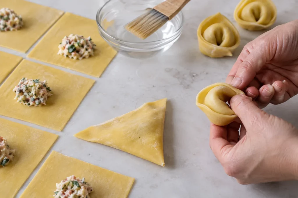 Geste pour Tortelloni au crabe et à l’artichaut Geste pour Tortelloni au crabe et à l’artichaut — illustration