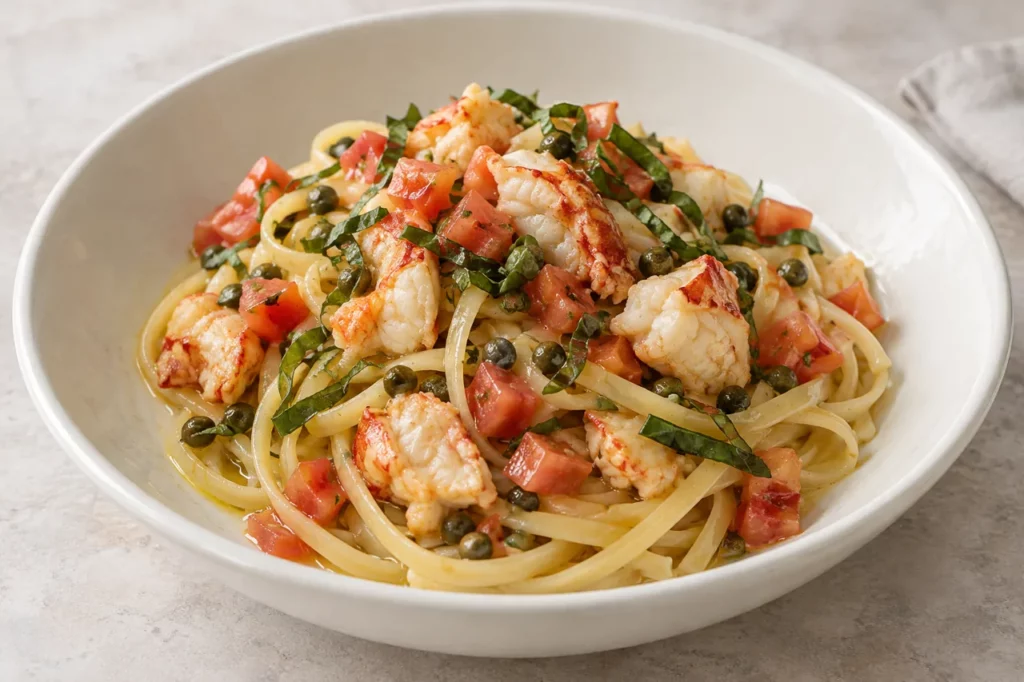 Linguine à la langouste et aux câpres Linguine à la langouste et aux câpres — illustration