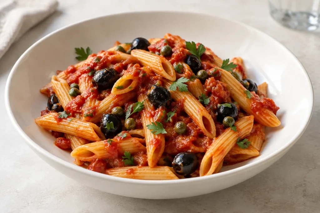 Penne alla puttanesca Penne alla puttanesca — illustration