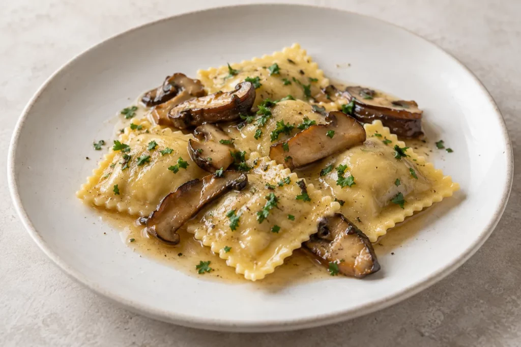 Raviolis aux cèpes et au mascarpone Raviolis aux cèpes et au mascarpone — illustration