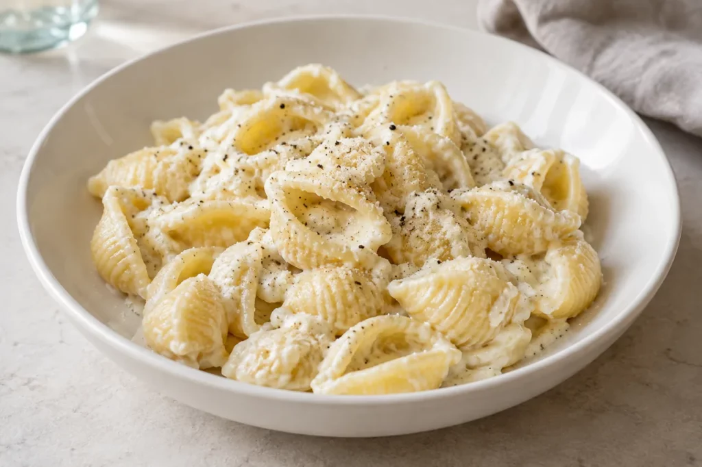 Conchiglie à la ricotta et au poivre Conchiglie à la ricotta et au poivre — illustration