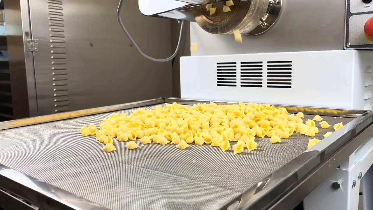 Mise en forme de nos conchiglie dans l’atelier Ravello.